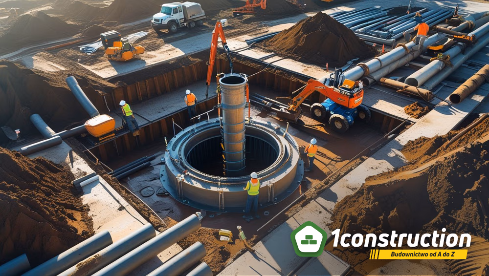 Montaż szamba z kręgów betonowych metodą podkopywania